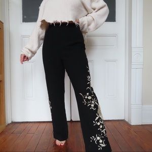 Lafayette 148 New York black embroidered pants 4